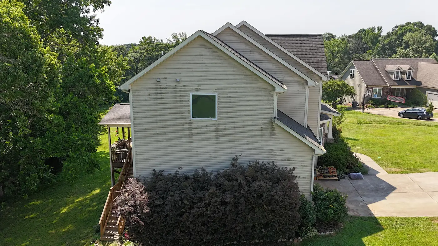 After pressure washing