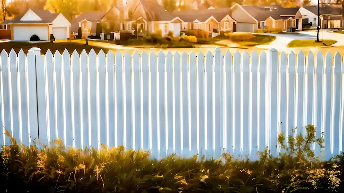 White picket fence along a residential property